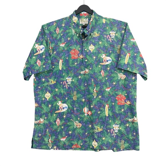 reyn spooner Other - Reyn Spooner Mele Kalikimaka Hawaiian Shirt Men 2XL Blue Christmas 2022 Aloha